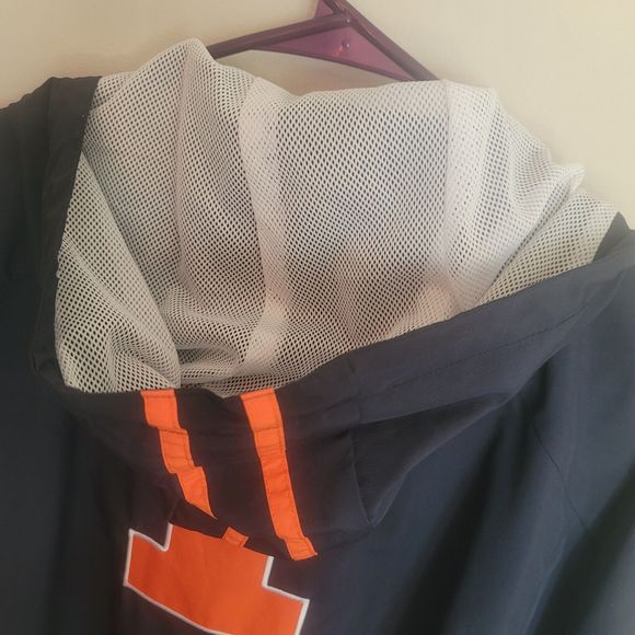 Mens L Illini Illinois Light Spring Jacket Embroidered Colloseum Full Zip Hooded - Picture 10 of 15